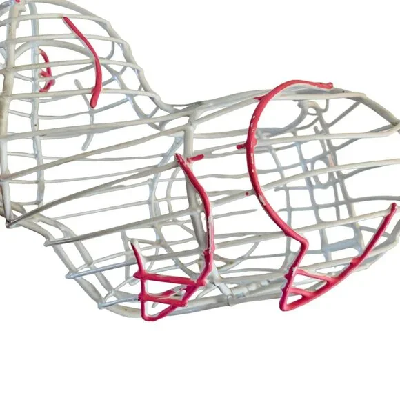 VTG 70s Wire Pig Shaped Basket Eggs Veggies Fruit Storage Kitchen Deco Farmhouse